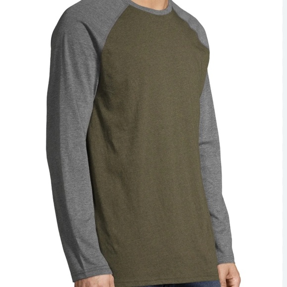 George Long Sleeve Green and Gray Raglan Tee - Picture 1 of 6